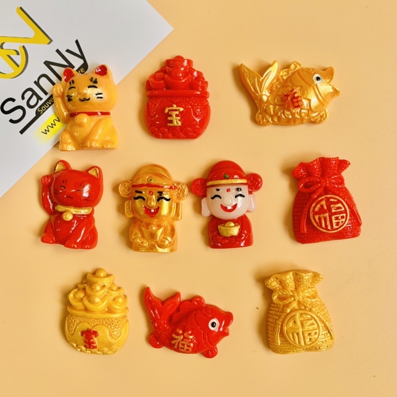Nam châm hít dán dính trang trí tủ lạnh hình ảnh Thần Tài may mắn