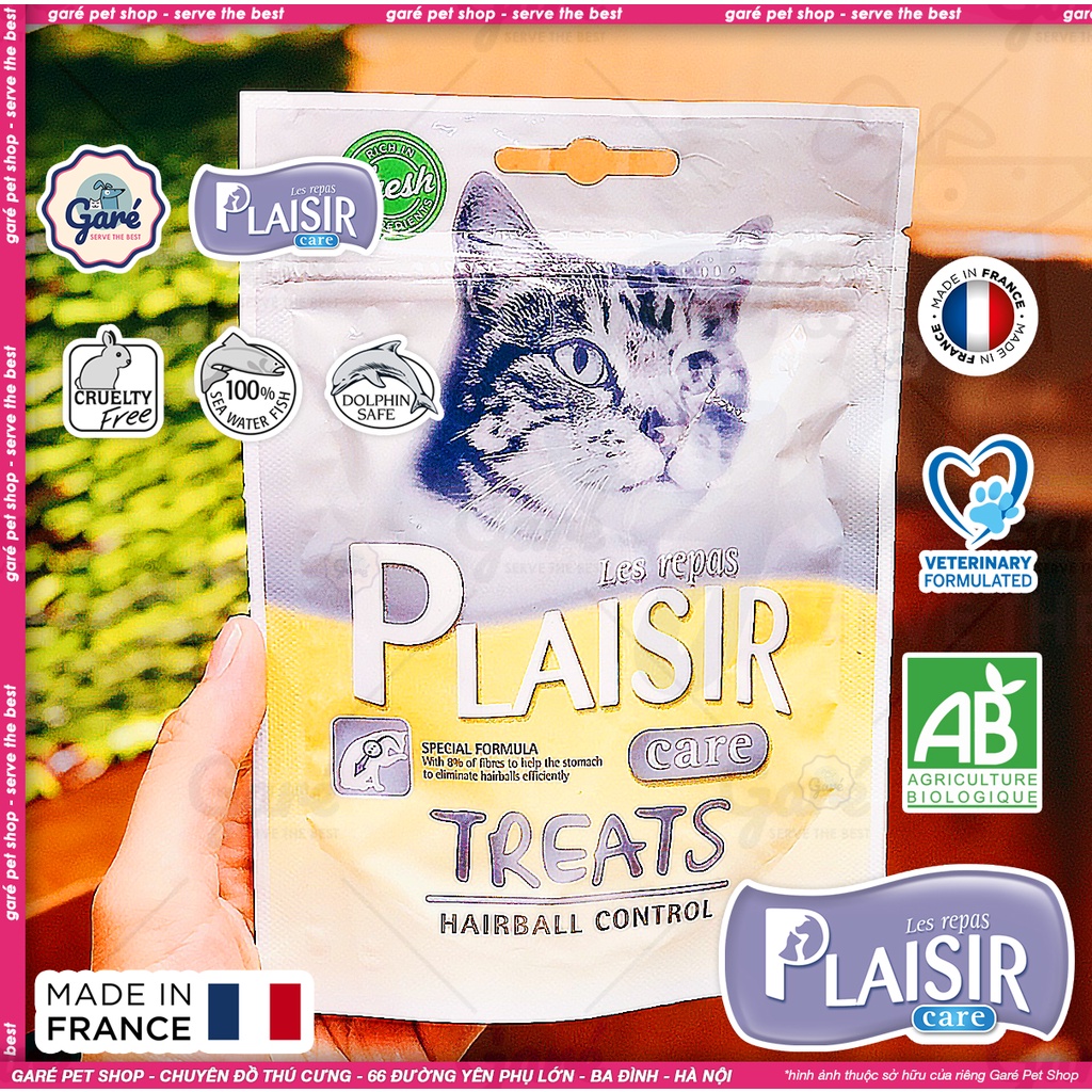 Bánh thưởng Plaiser chống búi lông cho Mèo nhập Pháp - Equilibre &amp; Instinct Repas plaisir Care Treats Hairball Control