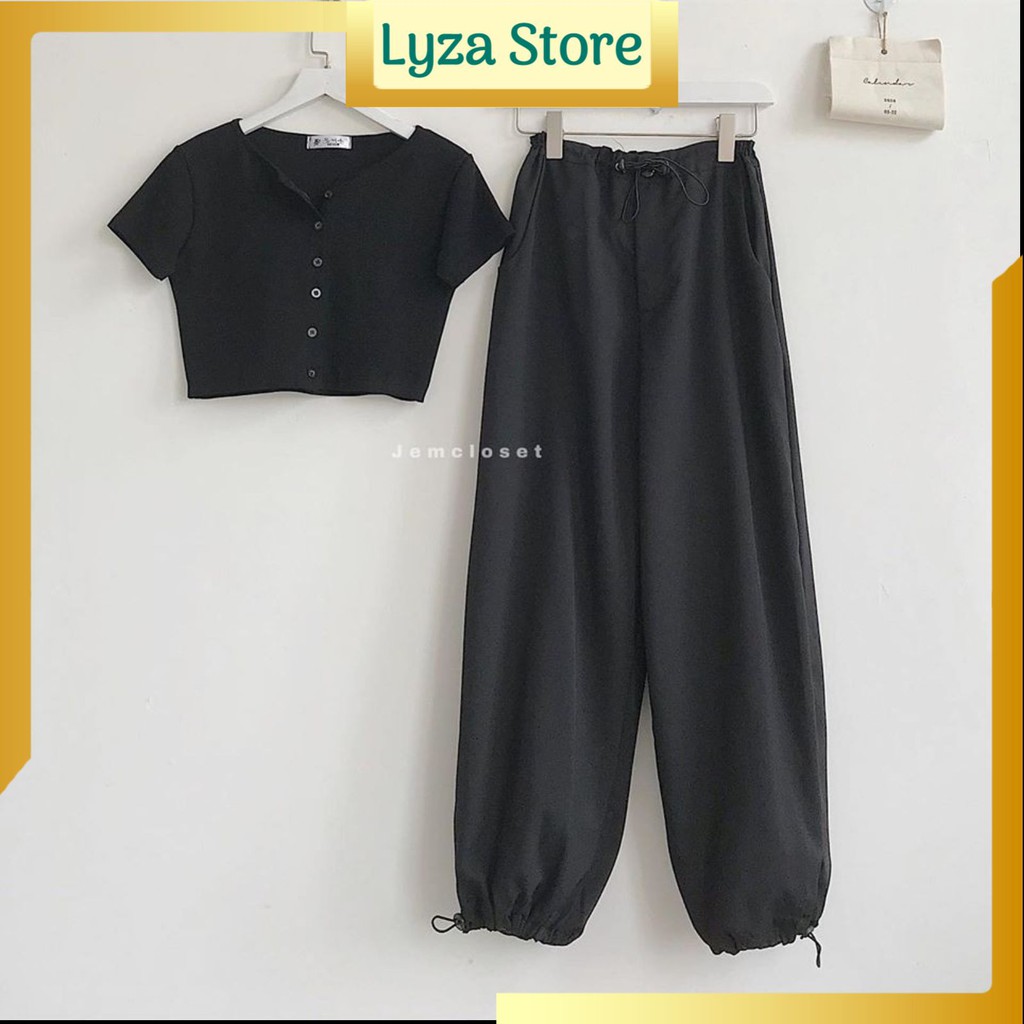 Quần jogger dây rút chân basic nam nữ unisex dưới 62kg - Lyza Store | BigBuy360 - bigbuy360.vn