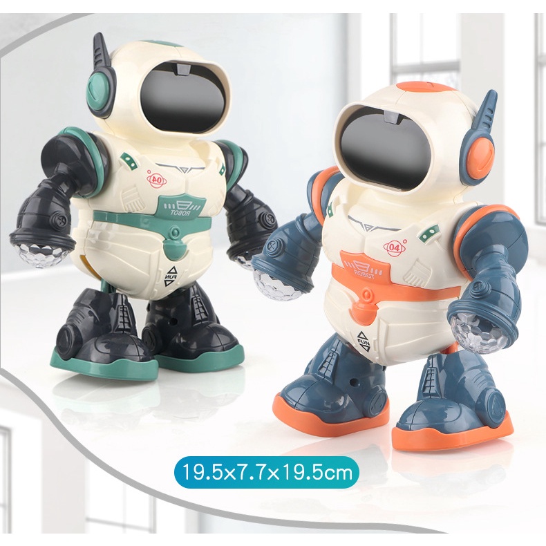 Đồ chơi Robot nhảy múa tự phát sáng, Robot di chuyển thông minh xoay 360