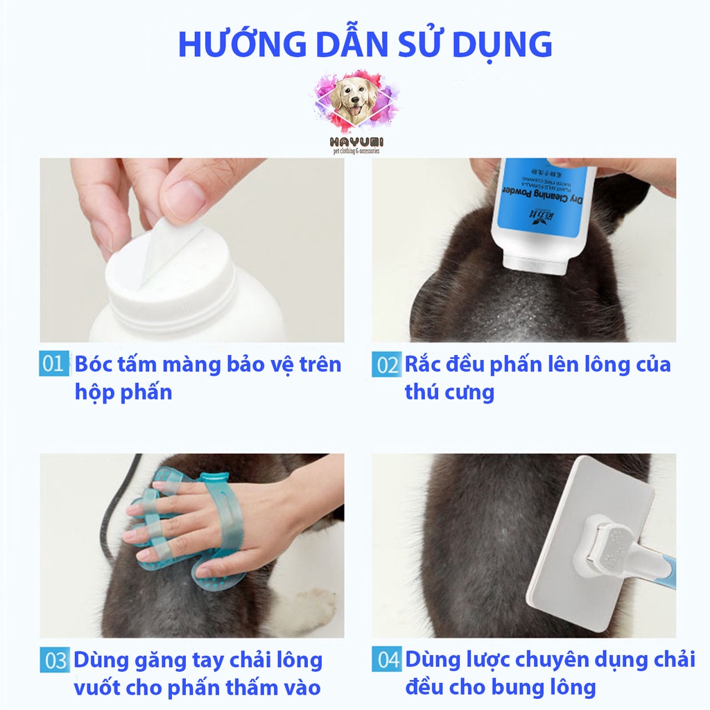 PHẤN TẮM KHÔ DÀNH CHO CHÓ MÈO - HAYUMI