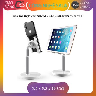 Giá Đỡ Để Bàn Điện Thoại Máy Tính Bảng Ipad Hợp Kim Nhôm ABS Cao Cấp Nâng Hạ-Xoay Tròn-Điều Chỉnh Góc Độ KT 95x95x20Cm