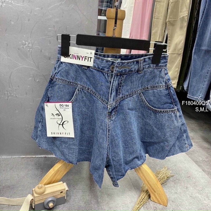Quần váy jean xòe lưng cao q1904
