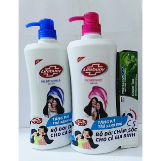 Dầu gội Lifebuoy 640g - Tặng kem đanh răng PS 80g