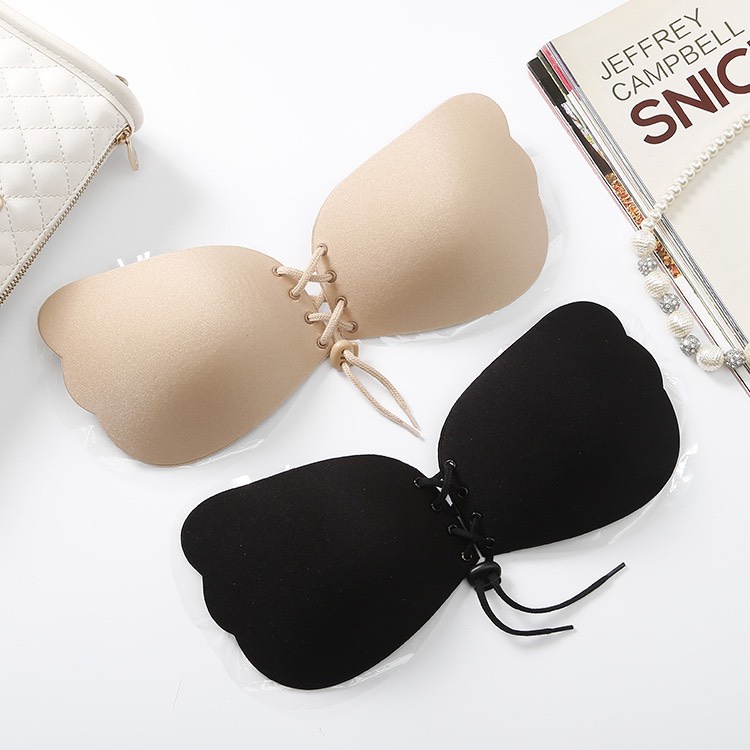 Miếng Dán Ngực Nữ Đẹp Hình Cánh Tiên tạo khe siêu dính thiết kế dây nút mã DT01