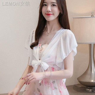 ♞❉☸Áo khoác voan tay ngắn thiết kế trẻ trung hợp thời trang