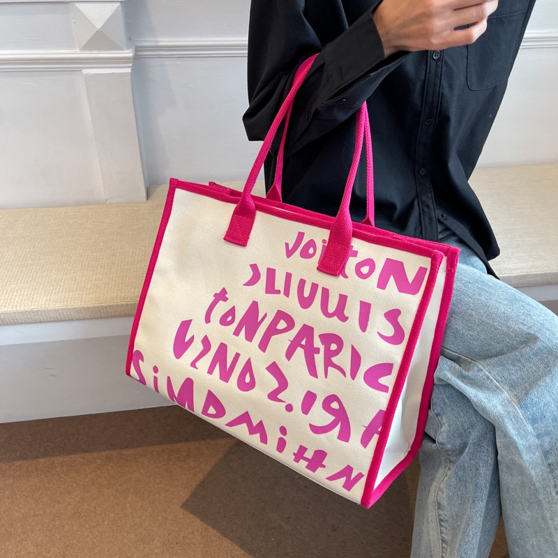 Túi vải Sức Chứa Lớn In Chữ Mới Xuân/ Mùa Hè Phong Cách Hàn Quốc Cho Mẹ Và Bé