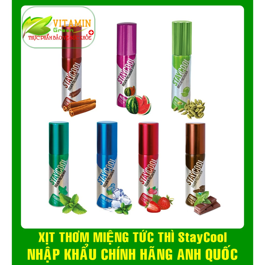 XỊT THƠM MIỆNG TỨC THÌ STAYCOOL (ĐỦ VỊ) | NHẬP KHẨU CHÍNH HÃNG ANH QUỐC