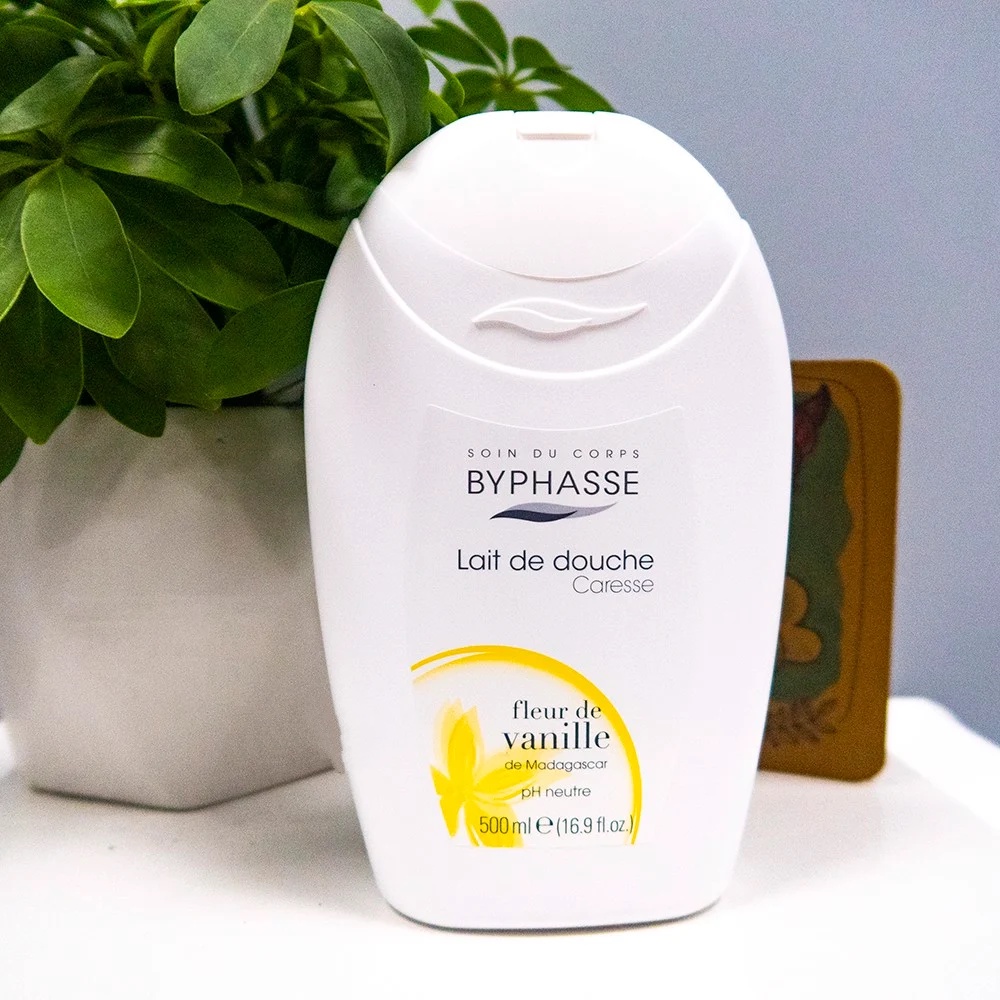 Byphasse Caresse Shower Cream Vanilla Flower - Sữa Tắm Dưỡng Ẩm Da Dịu Nhẹ Từ Hoa Vanilla 500ml