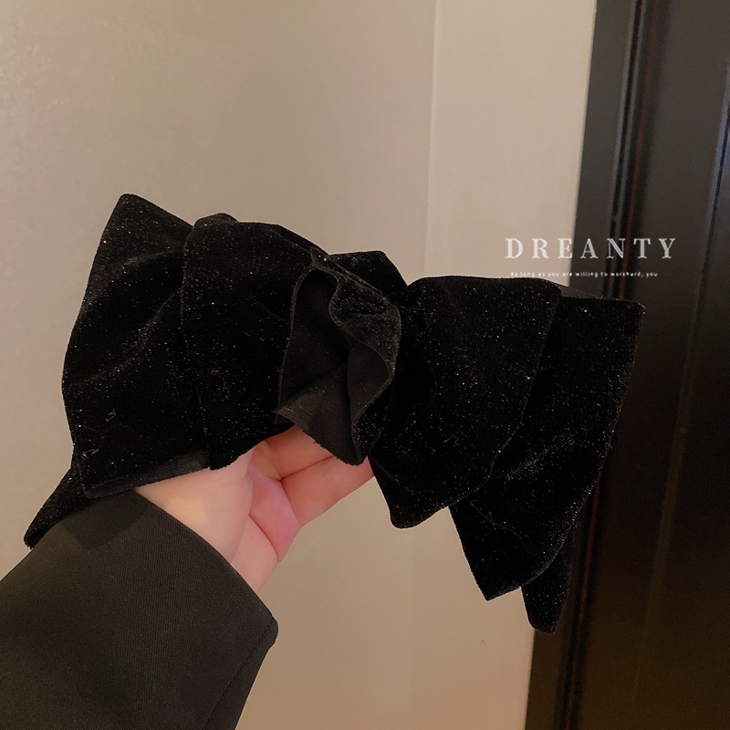 Kẹp Tóc Nơ Bằng Nhung Cao Cấp Phong Cách Vintage Hàn Quốc Mới