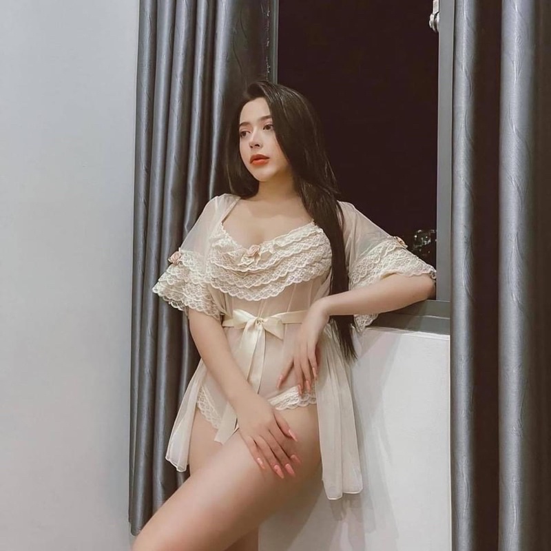 Set num body 2 dây ren sexy cao cấp Set choàng jumsuit mặc nhà gợi cảm quyến rũ Mã SP001