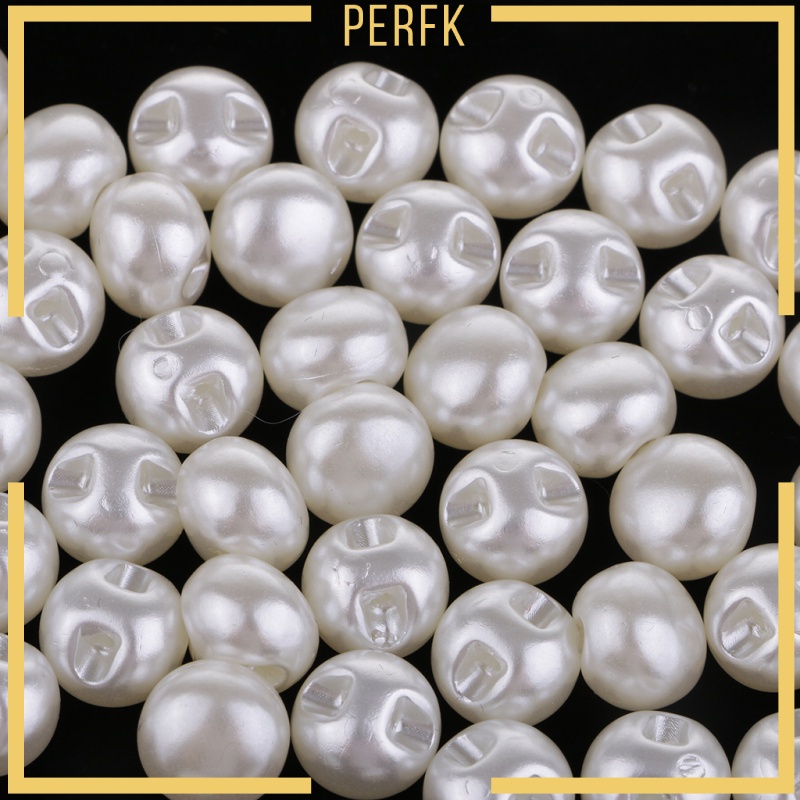 Set 50 Nút Ngọc Trai Màu Trắng 10mm Dùng Để Trang Trí Váy Cưới DIY