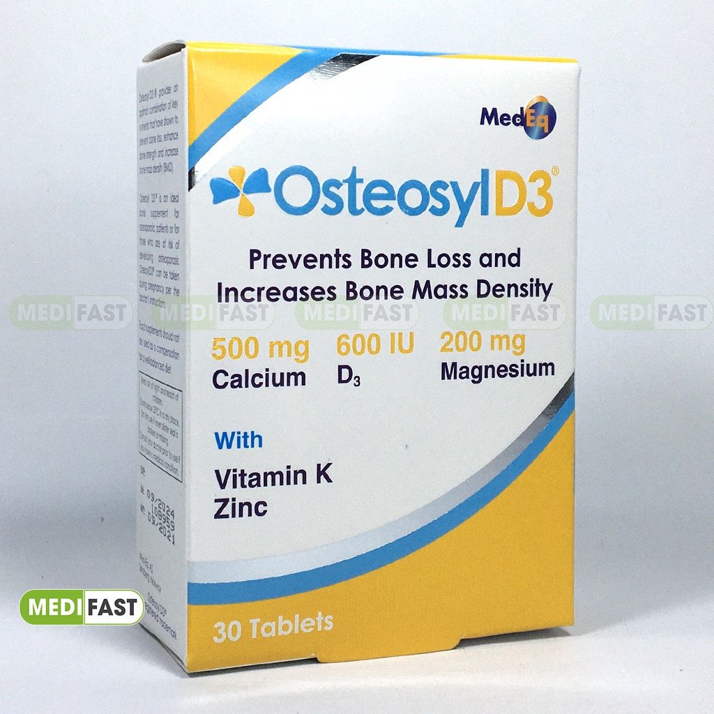 Viên uống bổ sung Canxi D3 Magie Kẽm OSTEOSYL D3 giúp xương răng chắc khỏe cho trẻ em và người lớn - Hộp 30 viên