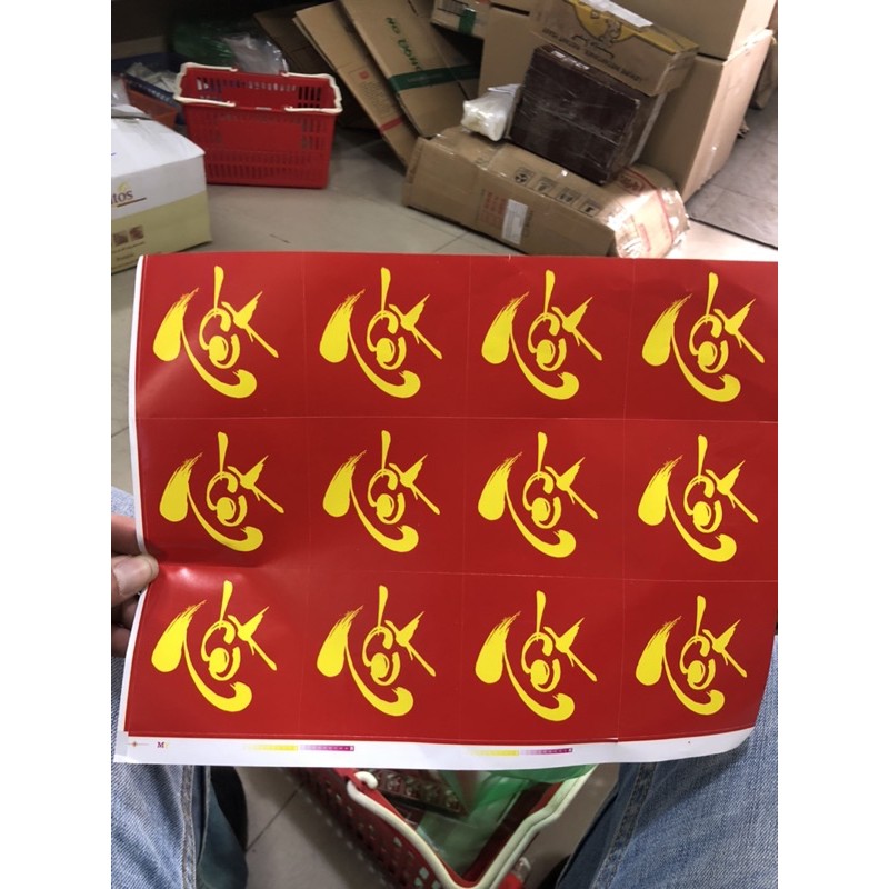 Tờ 9 con Tem Chữ Tết kích thước 7x7cm