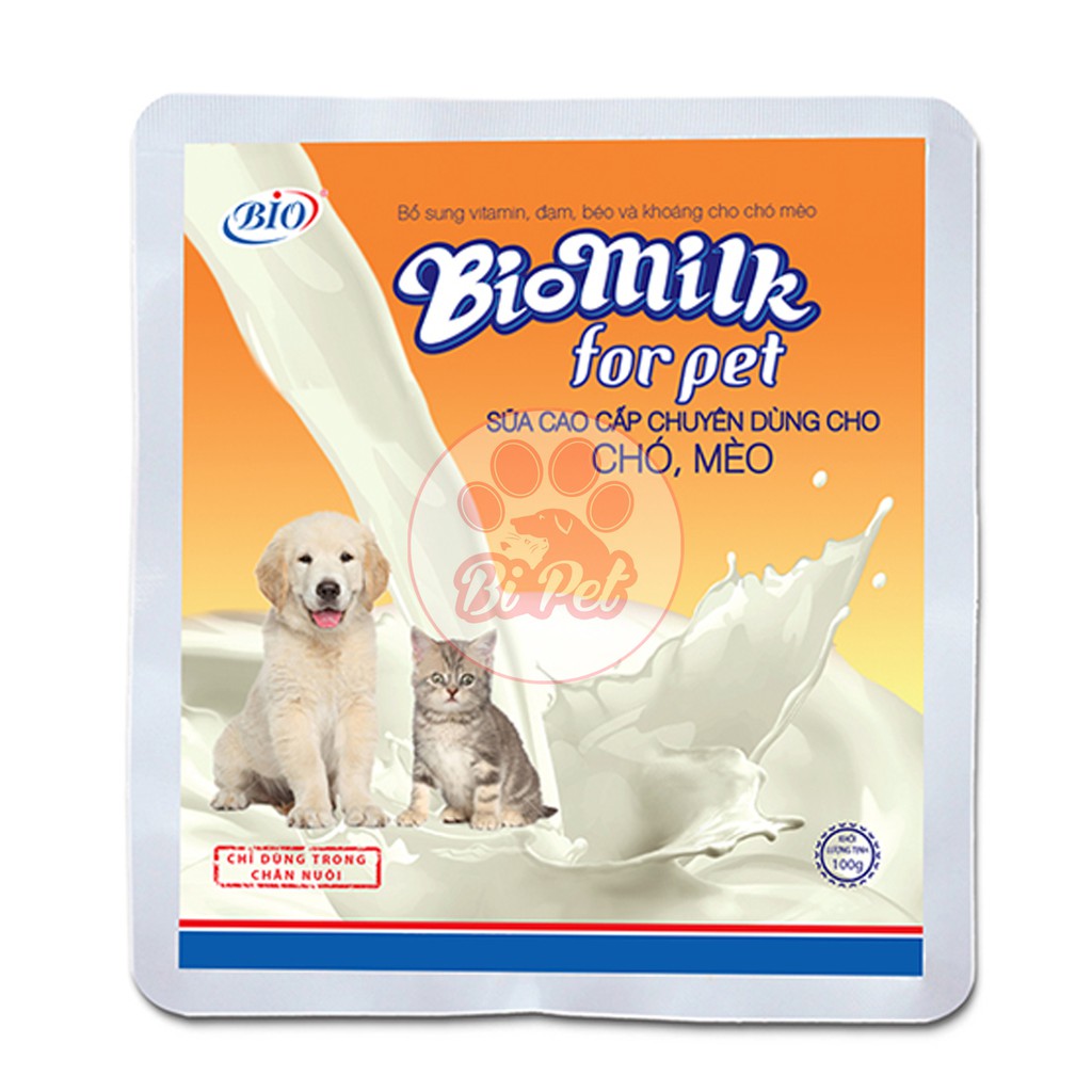  [HÀ NỘI] Sữa Cho Mèo Con Chó Con 💥 CHÍNH HÃNG - GIÁ RẺ 💥Sữa Bio Milk for Pet Gói 100g