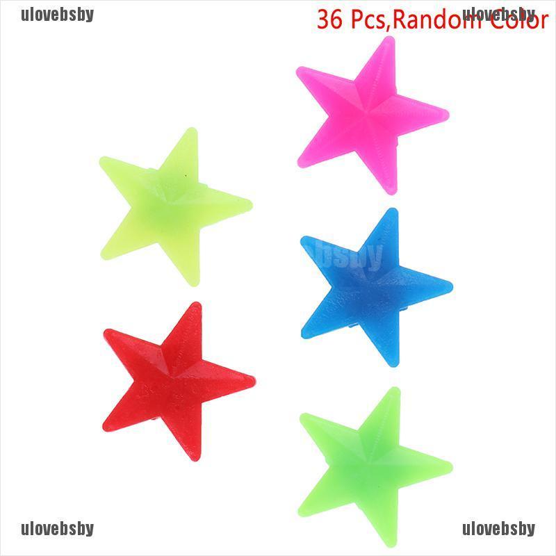 【ulovebsby】36 Pcs Bicycle Bike Wheel Spoke Plastic Star Children Clip Colored