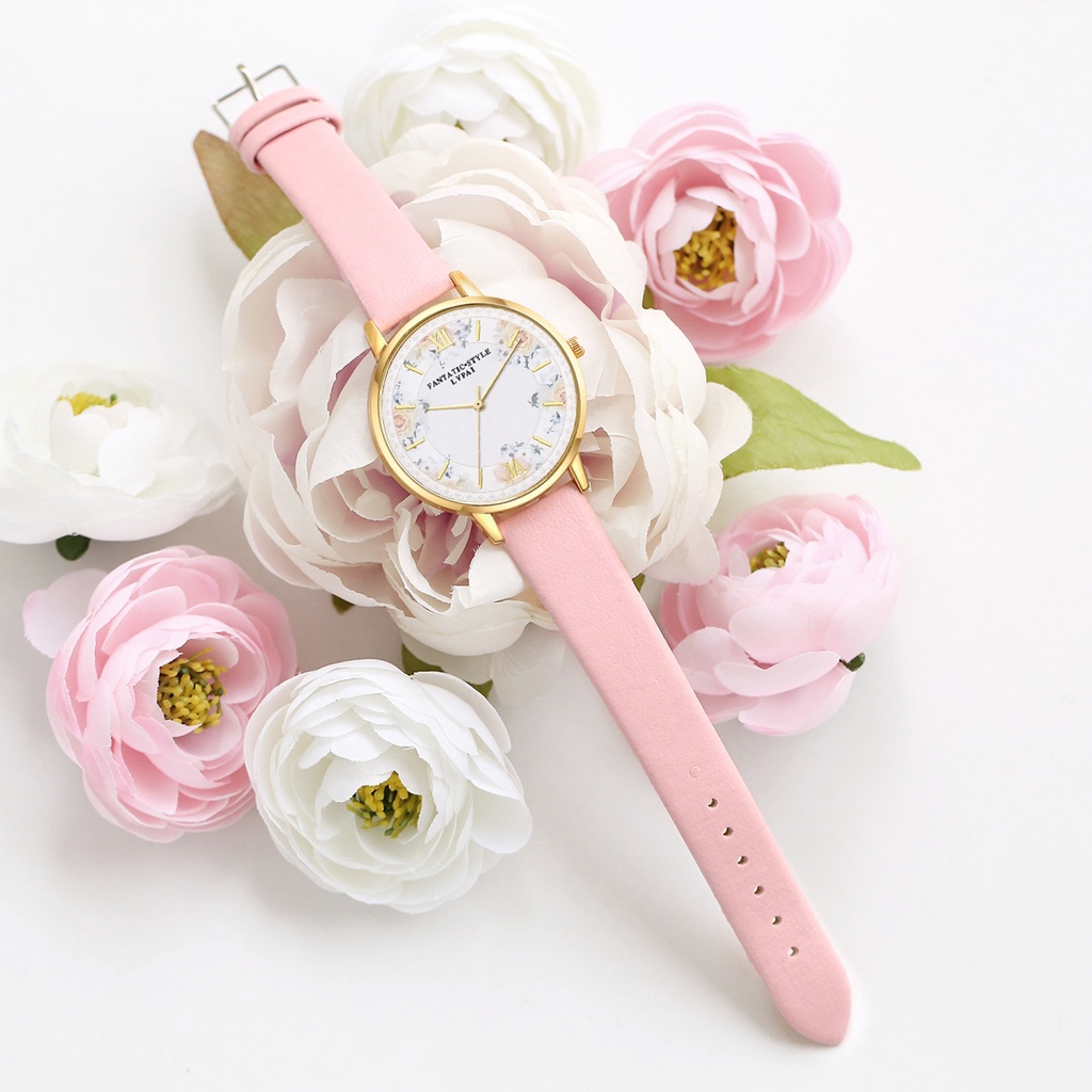 Đồng Hồ Thời Trang Nữ Dây Da Thiết Kế Đơn Giản
