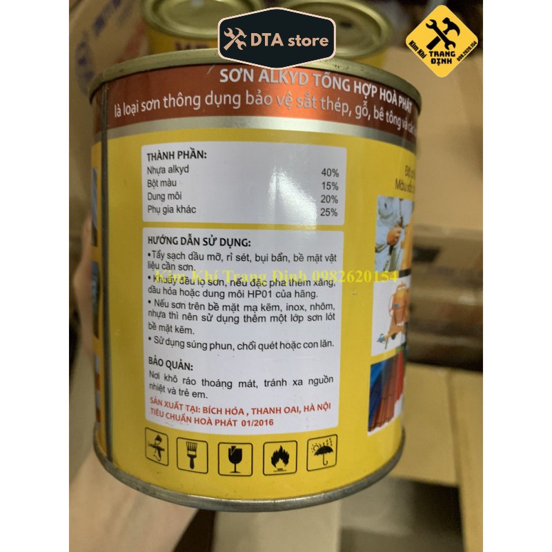 Sơn Tổng Hợp Cho Sắt, Kim Loại, Gỗ, Bê Tông Hòa Phát... 800ml