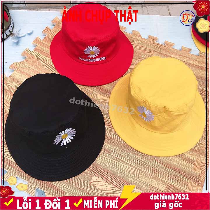 Nón vành tai bèo Nam Nữ ⚡️ GIÁ SẬP SÀN ⚡️ Mũ BUCKET cute 1 mặt hot trend thêu HOA CÚC Full  màu chọn