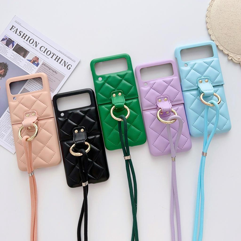 Ốp điện thoại HOCE mềm họa tiết lưới có giá đỡ cho Samsung Galaxy Z Flip 3 Z Flip 4 5G ZFlip5 Flip4