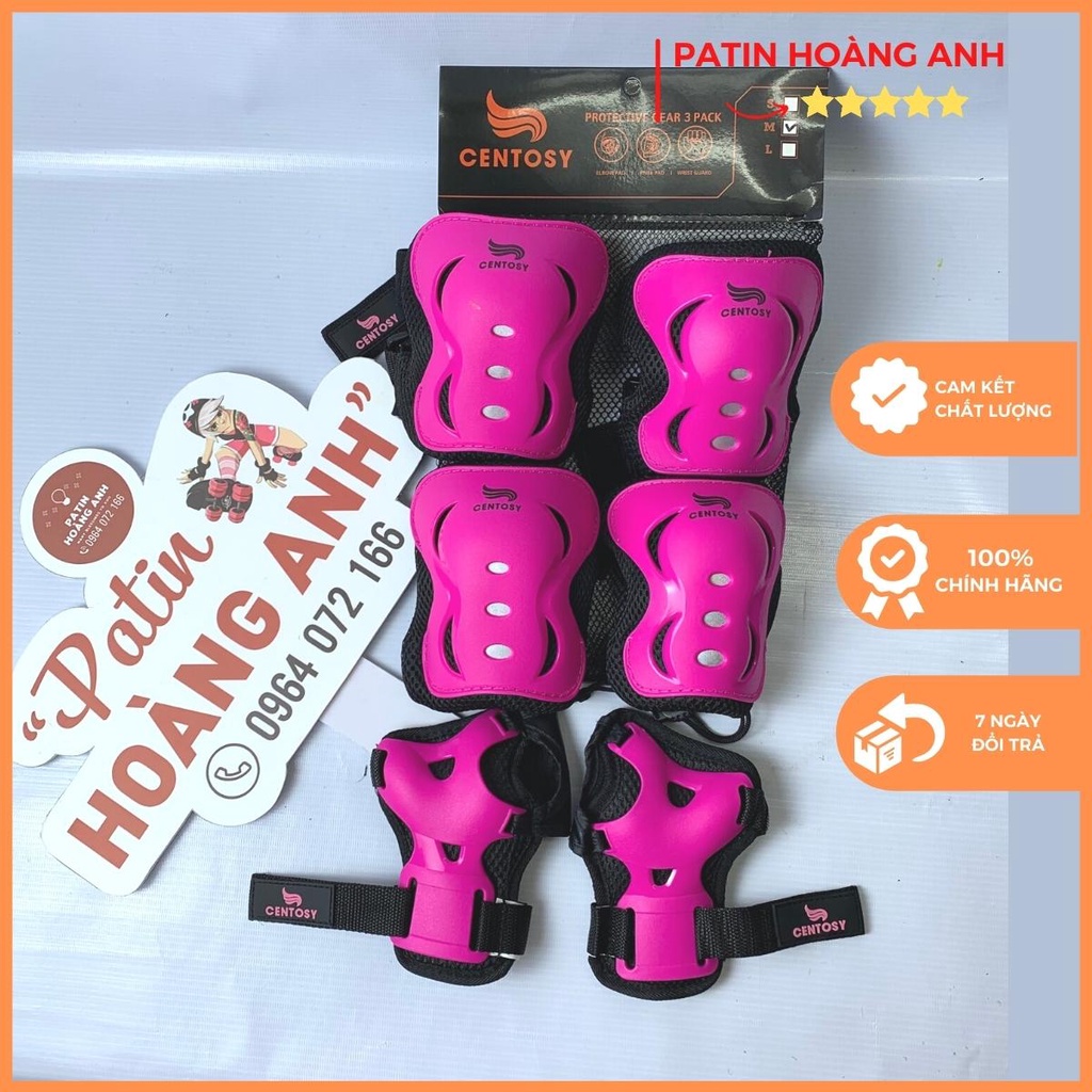 Bộ bảo vệ chân tay cao cấp trẻ em, người lớn Centosy, bảo hộ bộ 6 cái bảo vệ trượt patin, đi xe đạp, ván trượt