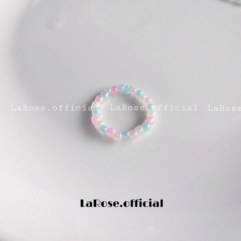 Nhẫn Hạt Cườm Pastel Sắc Màu Kẹo Ngọt