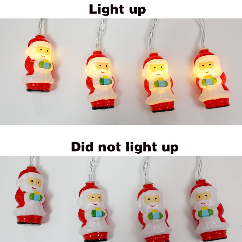 Dây Đèn LED 10 / 20 Bóng Hình Ông Già Noel Trang Trí Giáng Sinh