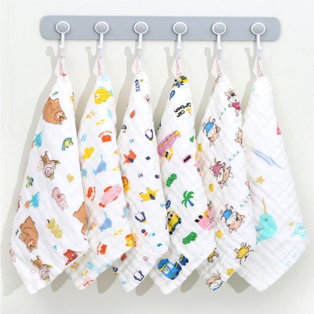 Khăn vải xô hình vuông 6 lớp 100% cotton kích thước 25x25cm / 25x50cm tiện dụng cho em bé