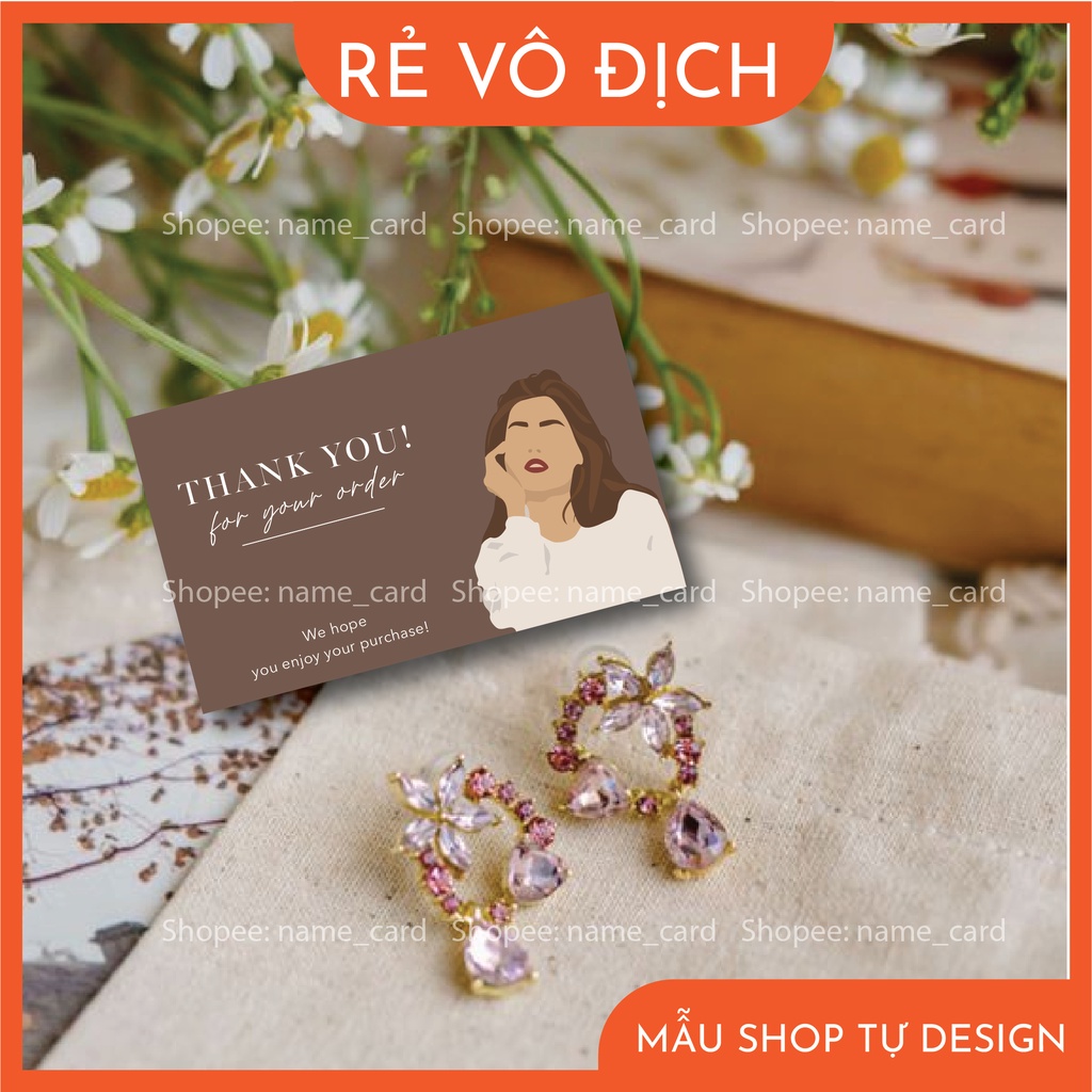 Thiệp cảm ơn khách hàng, card thank you có sẵn tại shop