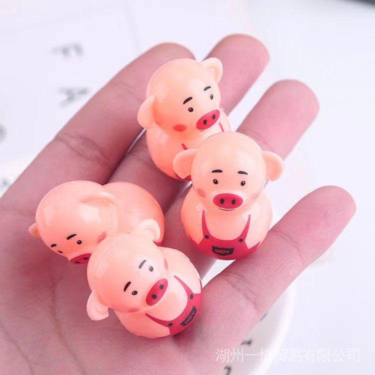 Con lật đật nhỏ kiểu ông già Noel hoạt hình Pokonyan trang trí để bàn làm quà tặng dành cho trẻ em