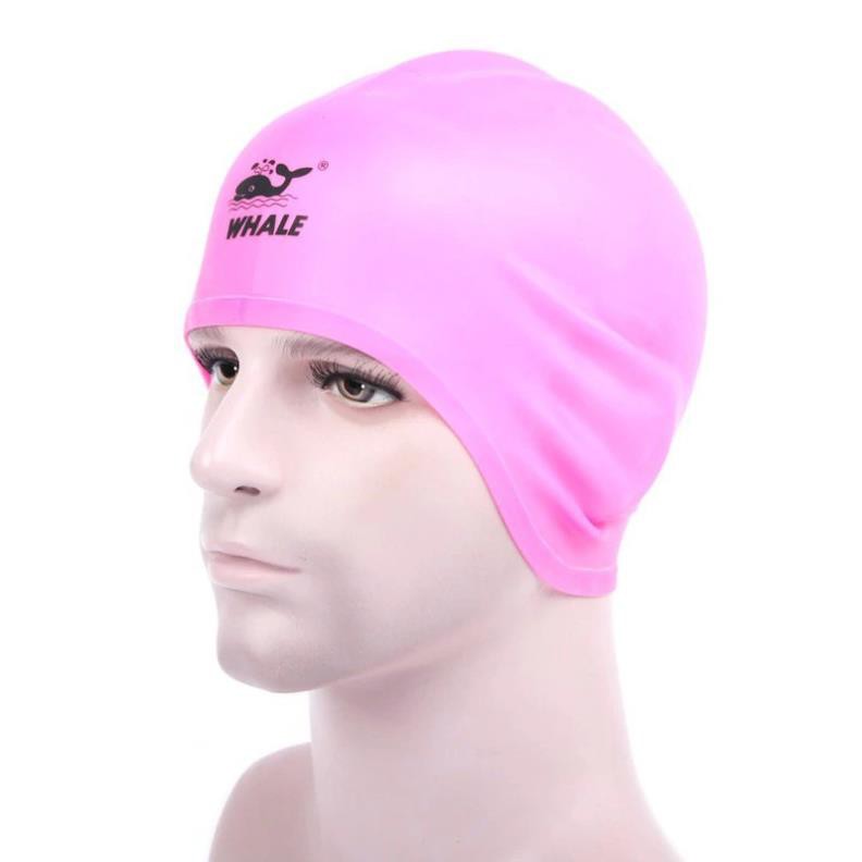 Mũ bơi che tai WHALE 3D SILICONE