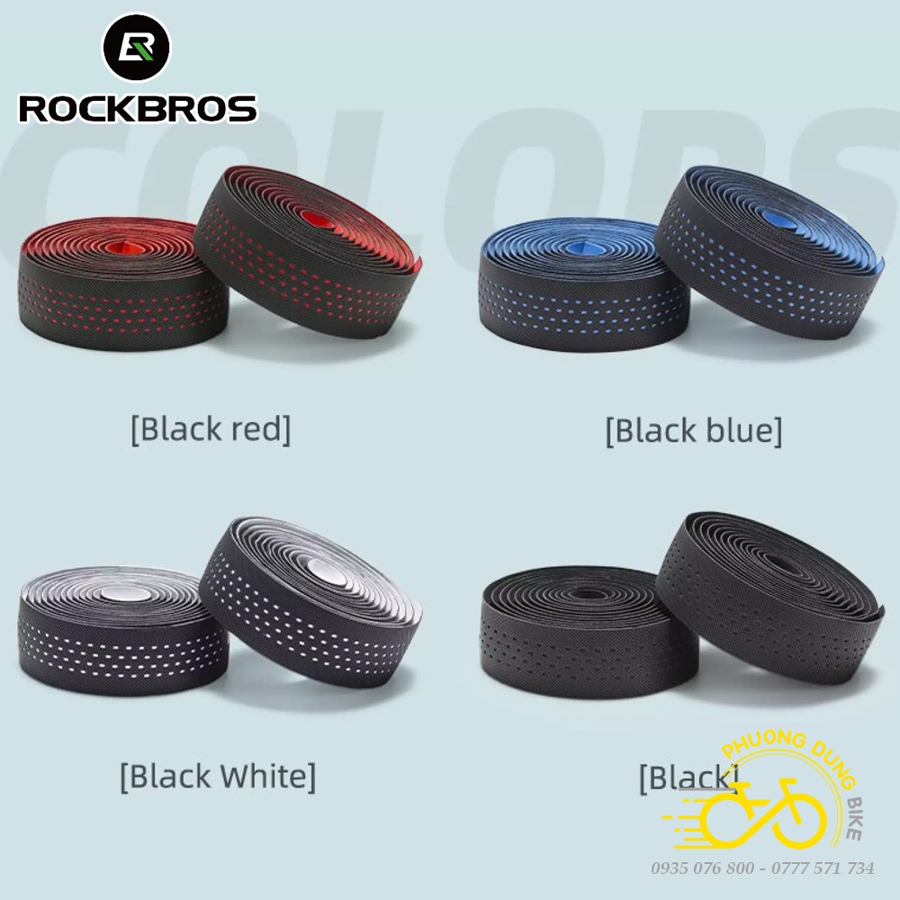 △✹Dây quấn ghi đông xe đạp da PU ROCKBROS - KIỂU CHẤM NHỎ