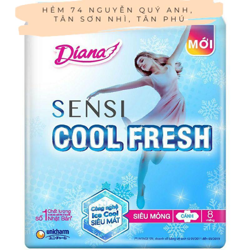 Băng vệ sinh Diana Sensi Cool Fresh siêu mỏng cánh 23cm (8 MIẾNG)