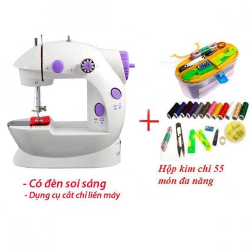 Máy may mini để bàn Mini Sewing Machine CMD tặng kèm hộp chỉ 55 MÓN