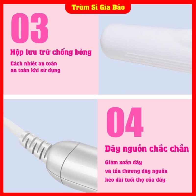 Máy uốn tóc mini đa năng giá rẻ, máy là duỗi uống tóc xoăn sóng làm thẳng 2 in 1 chính hãng