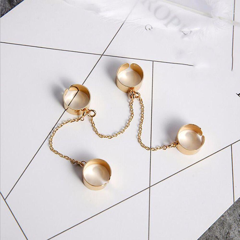 QQMALL Nhẫn Đeo Ngón Tay Nhiều Lớp Phối Tua Rua Thời Trang Cá Tính