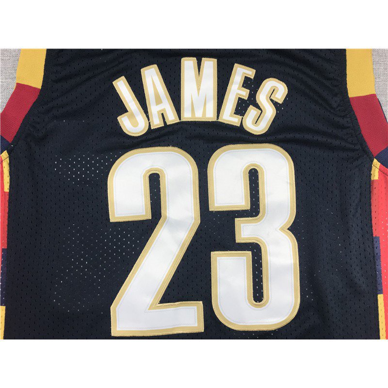 ✕♘✘NBA Jersey Cleveland Cavaliers No.23 James James Jersey Sports Jerseys  Retro Big C Mesh dark-blu nIC1