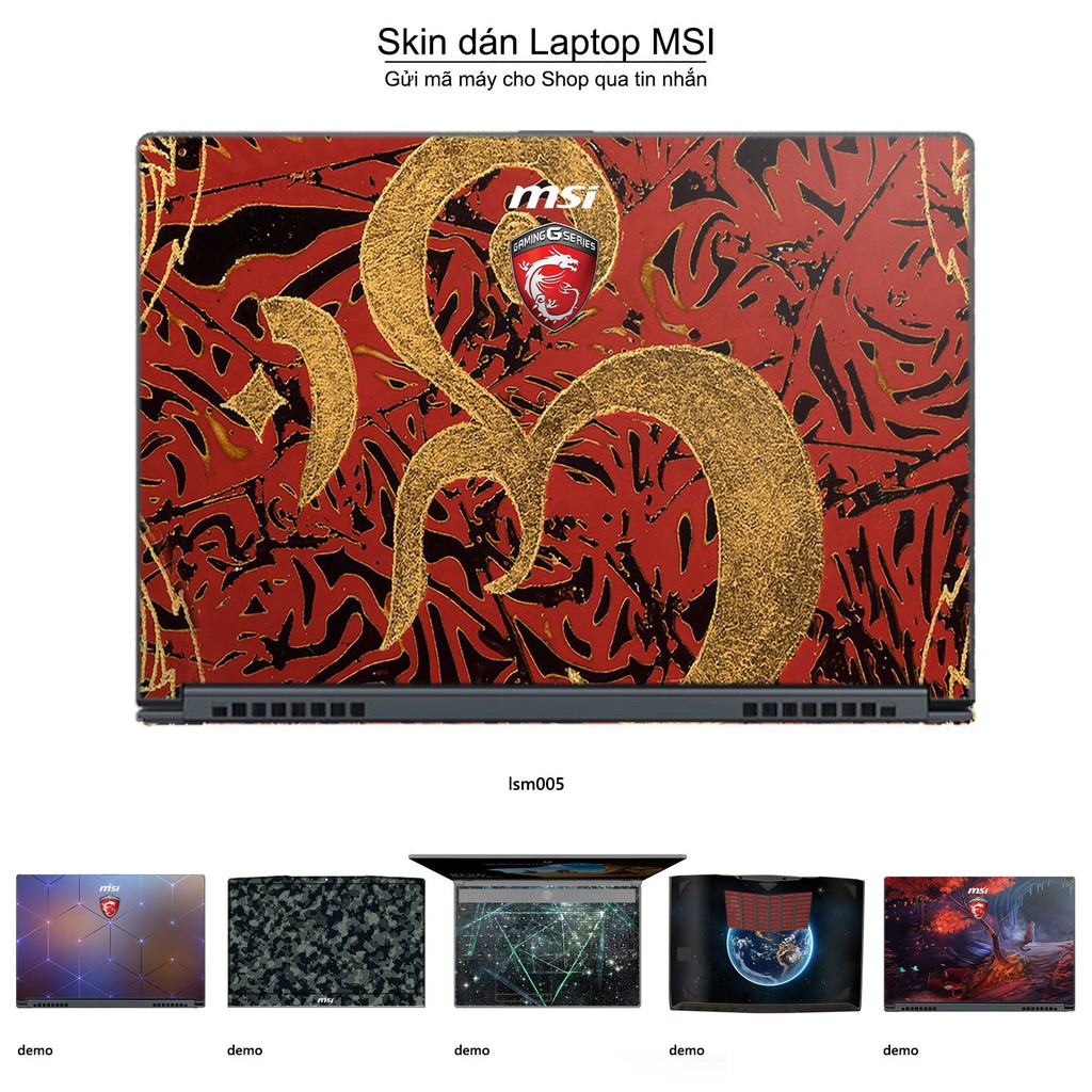 Skin dán Laptop MSI in hình Biểu Tượng Om Vàng - lsm005 (inbox mã máy cho Shop)