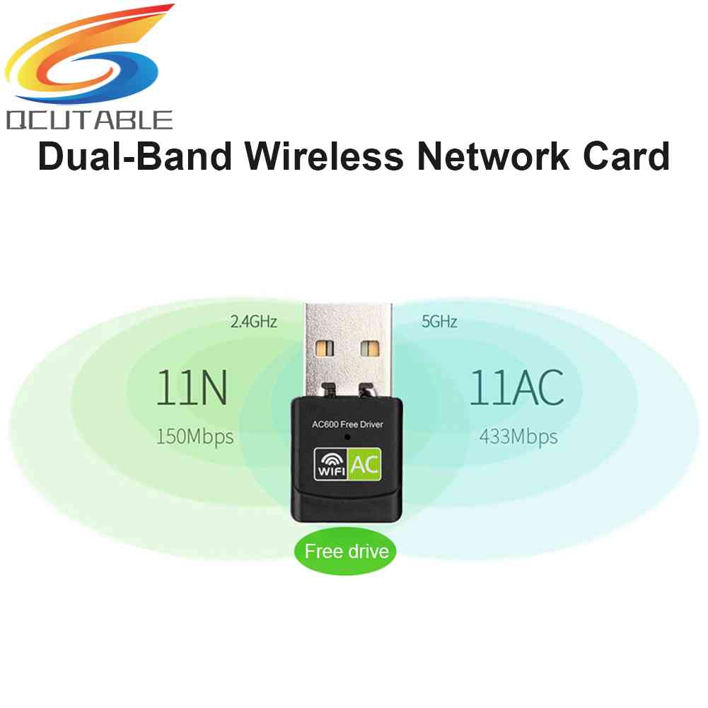 Thẻ Mạng Không Dây USB 600M Băng Tần Kép 2.4GHz 5GHz