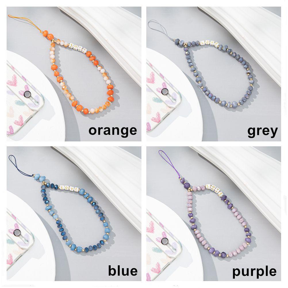 BTLIMER Mobile Dây Đeo Điện Thoại Xâu Hạt In Chữ LOVE Thời Trang