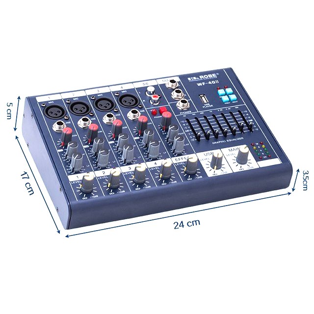 Mixer mini | Bộ trộn âm thanh chuyên nghiệp 6 kênh cho micro | EA ROBE WF-6G