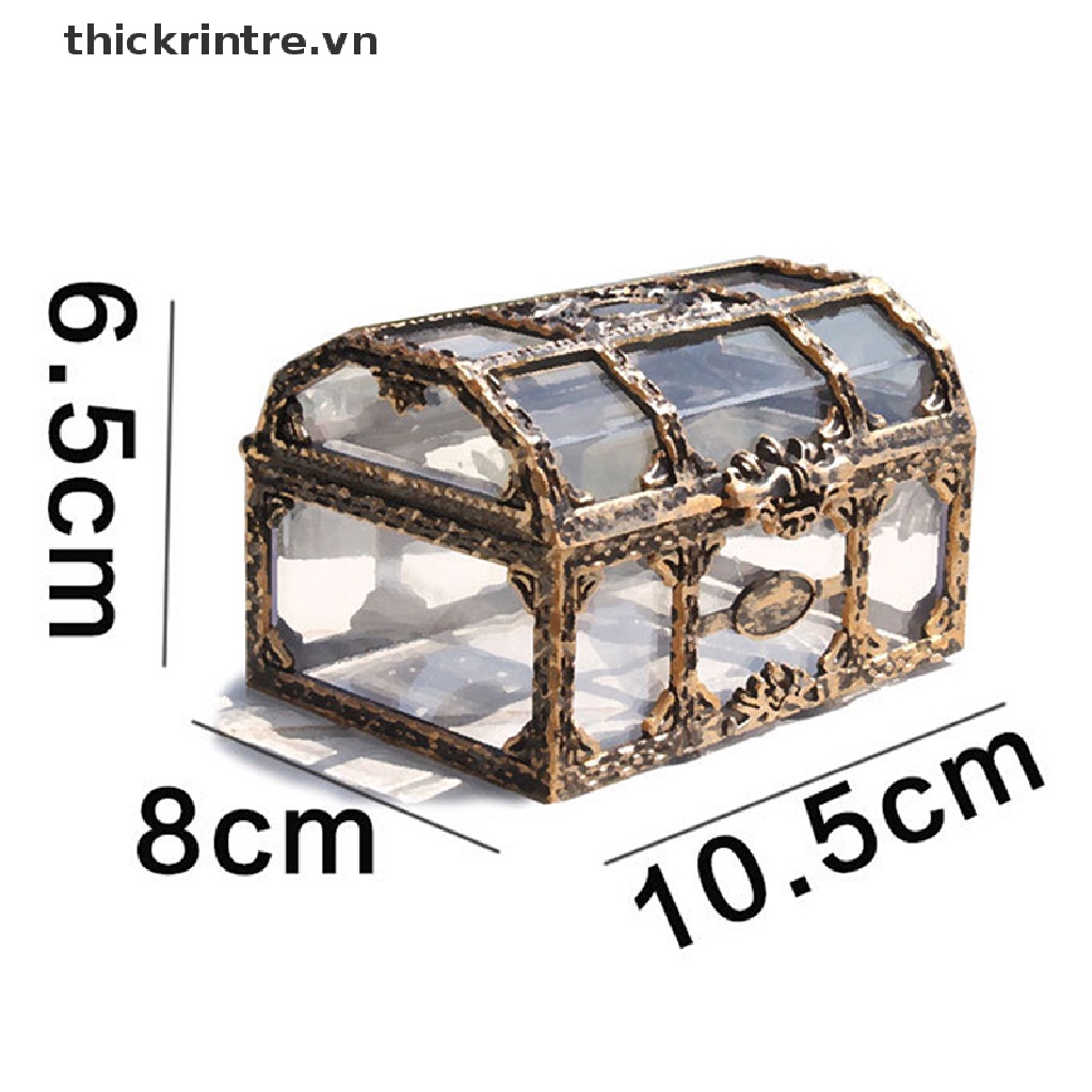 Hộp đựng tiền xu bằng nhựa trong suốt phong cách hộp kho báu cướp biển