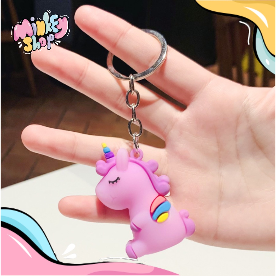 Móc Khóa Đẹp Nhiều Hình Kì Lân 1 sừng Cute phụ kiện Túi Xách dễ thương - Minkey