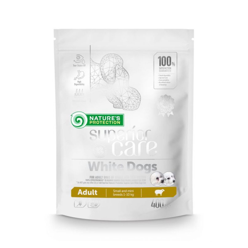 NP Superior Care White dogs, 400g/túi, Thịt Cừu Dành Cho Chó Trưởng Thành Thuộc Giống Chó Nhỏ Có Lông Màu Trắng
