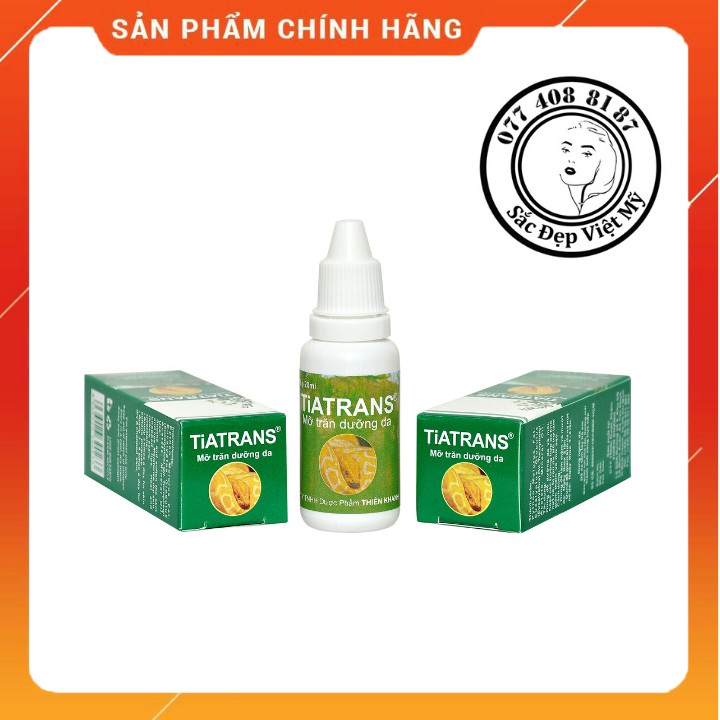 Mỡ Trăn Thiên Nhiên U Minh Hạ TiaTRANS Kết Hợp Vitamin E Triệt Lông Nuôi Da và Dưỡng Da 20ml