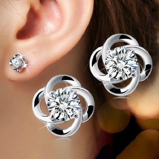 Bông Tai Nữ Hoa Cỏ Bốn Lá, Tứ Diệp Thảo Nhỏ Xinh Hạt Lấp Lánh Kiểu Dáng Classic Đơn Giản Thời Trang Hàn Nhật BT-HK05