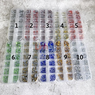 Khay 1440 viên đá chân keo mix size trang trí móng tay