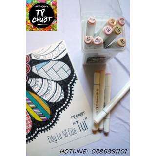 [Họa cụ Tý Chuột] Bộ Marker set da 12 màu