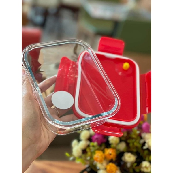 THỐ / HỘP THUỶ TINH NẮP ĐỎ 640ml