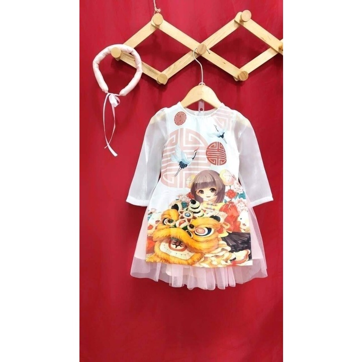 ÁO DÀI CÁCH TÂN CAO CẤP CHO BÉ GÁI 10-32kg NHÀ ALICEKIDS - Bé mặc rất sang và nổi bật mùa tết
